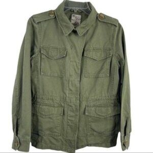 Anthro TULLE Military Army Green Jacket drawstring waist Small Style no: 170127F